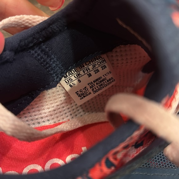 Adidas Women's Navy and Coral Floral Sneakers - Picture 3 of 7